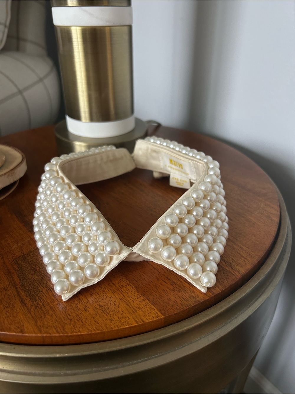 Maeve Pearl-Embellished Collar Necklace- Ivory